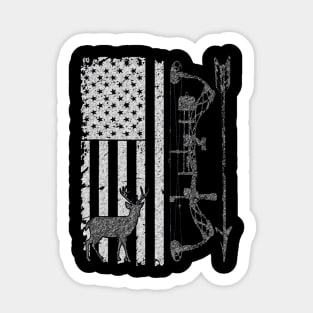 American Deer Hunting Bow Hunter Flag Accessories Sticker